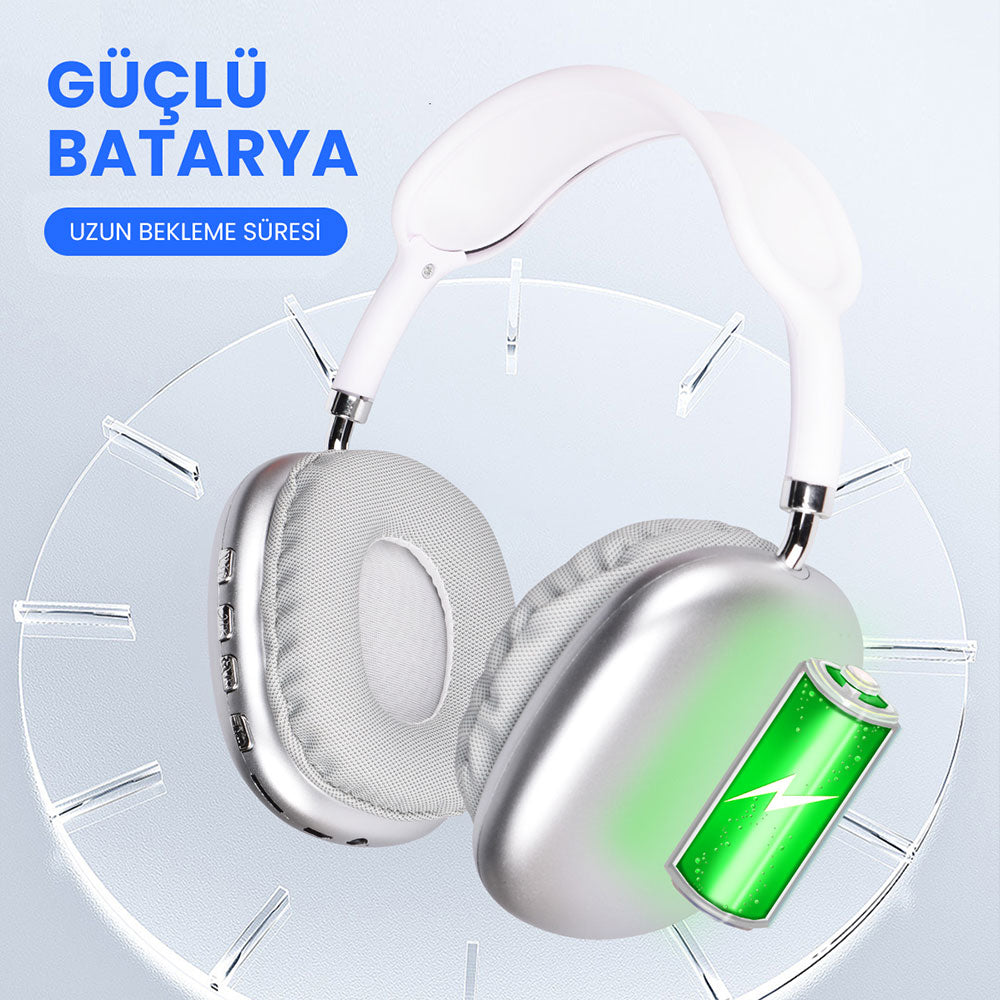 Zore P9 Hi-Fi Ses Kalitesi Ayarlanabilir ve Katlanabilir Kulak Üstü Bluetooth Kulaklık Kırmızı