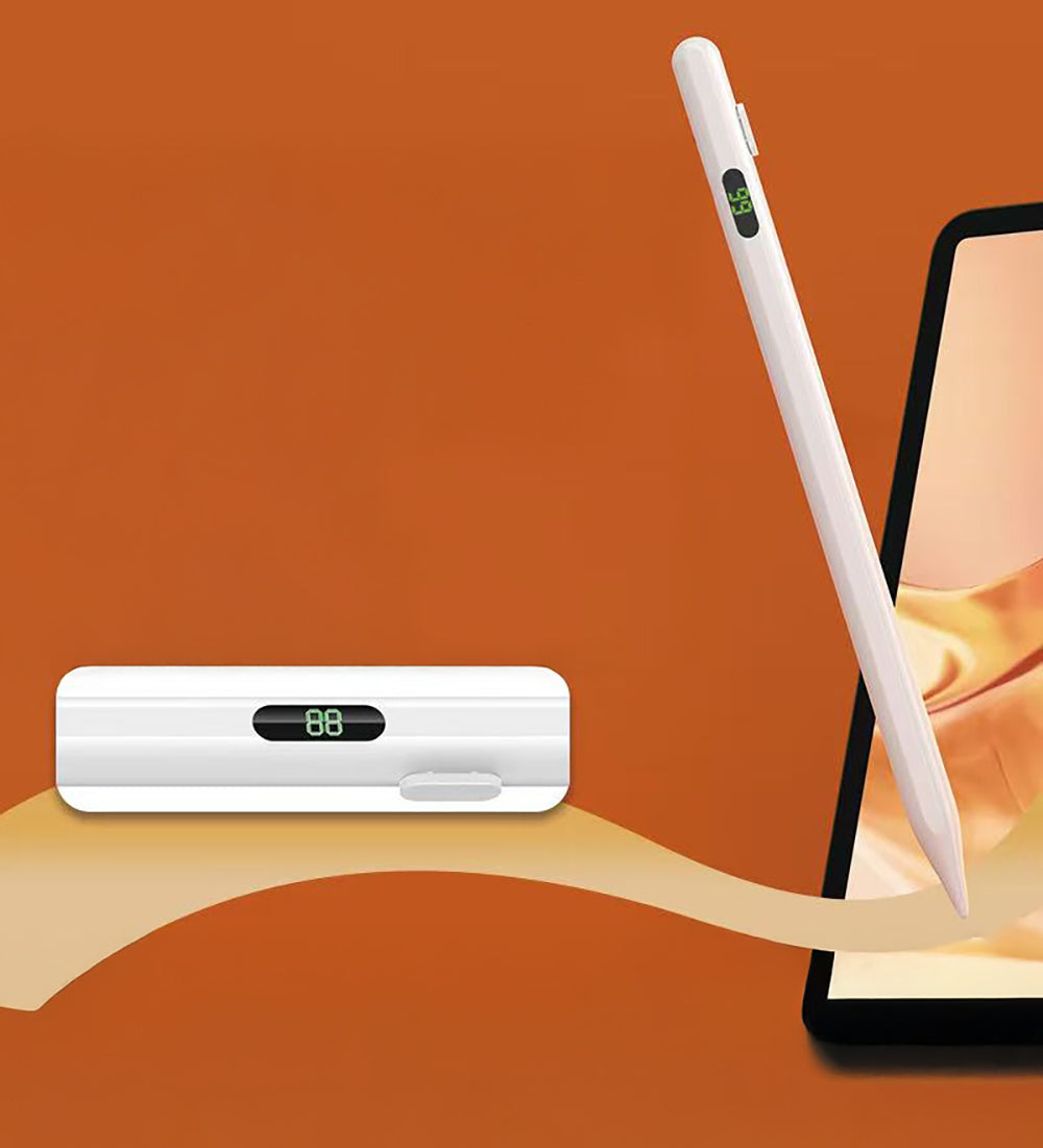Zore Pencil 19 Stylus Dijital Led Göstergeli Dokunmatik Tablet Kalemi Beyaz
