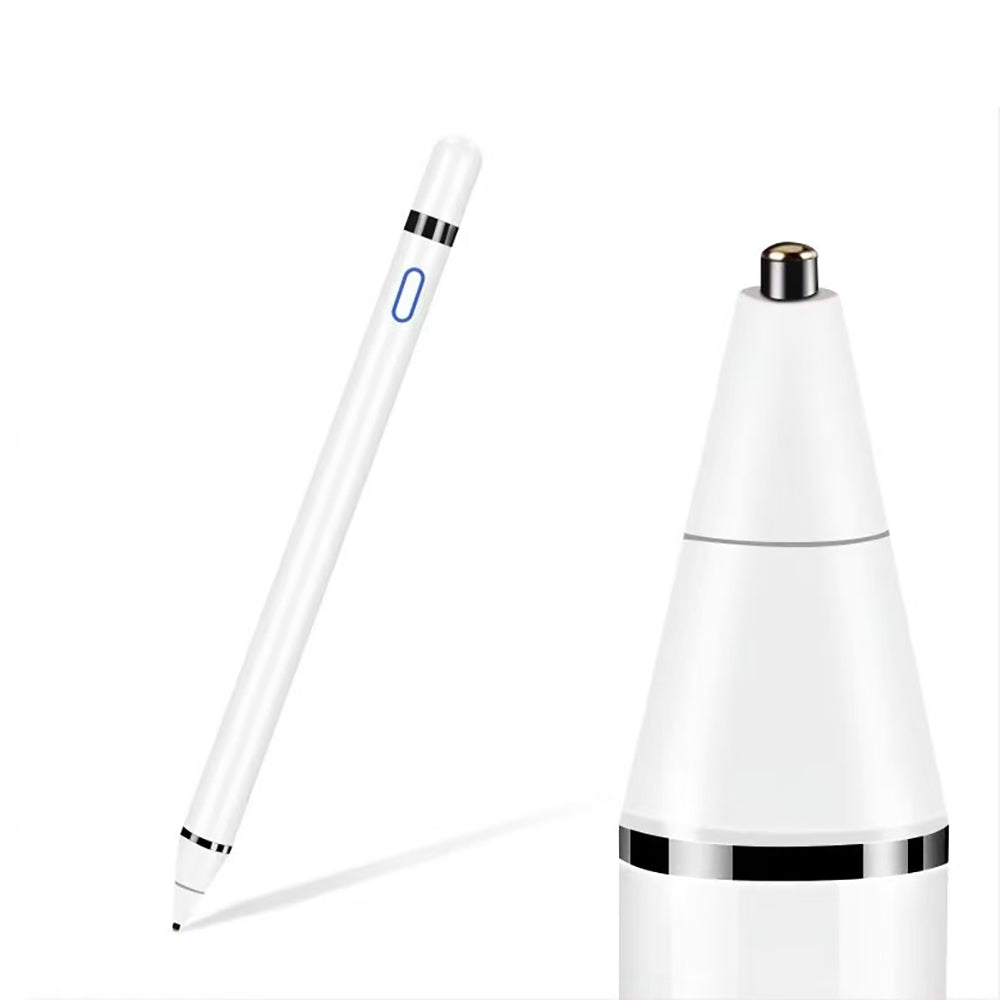 Wolf Pencil 20 Stylus LED Işık Göstergeli Universal Dokunmatik Tablet Kalemi Beyaz