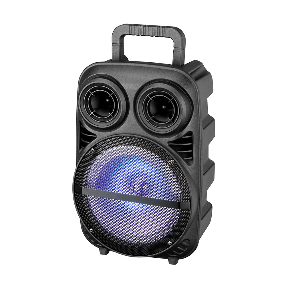 Zore PK-15 FM Radyolu Mikrofonlu RGB TWS 8 inç Stereo Bass Kablosuz Karaoke Hoparlör Siyah