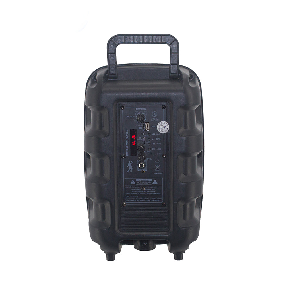 Zore PK-15 FM Radyolu Mikrofonlu RGB TWS 8 inç Stereo Bass Kablosuz Karaoke Hoparlör Siyah