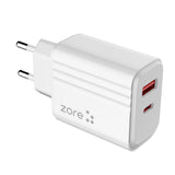 Zore Play Serisi PL05 Lightning 2in1 Seyahat Şarj Aleti 20W Beyaz
