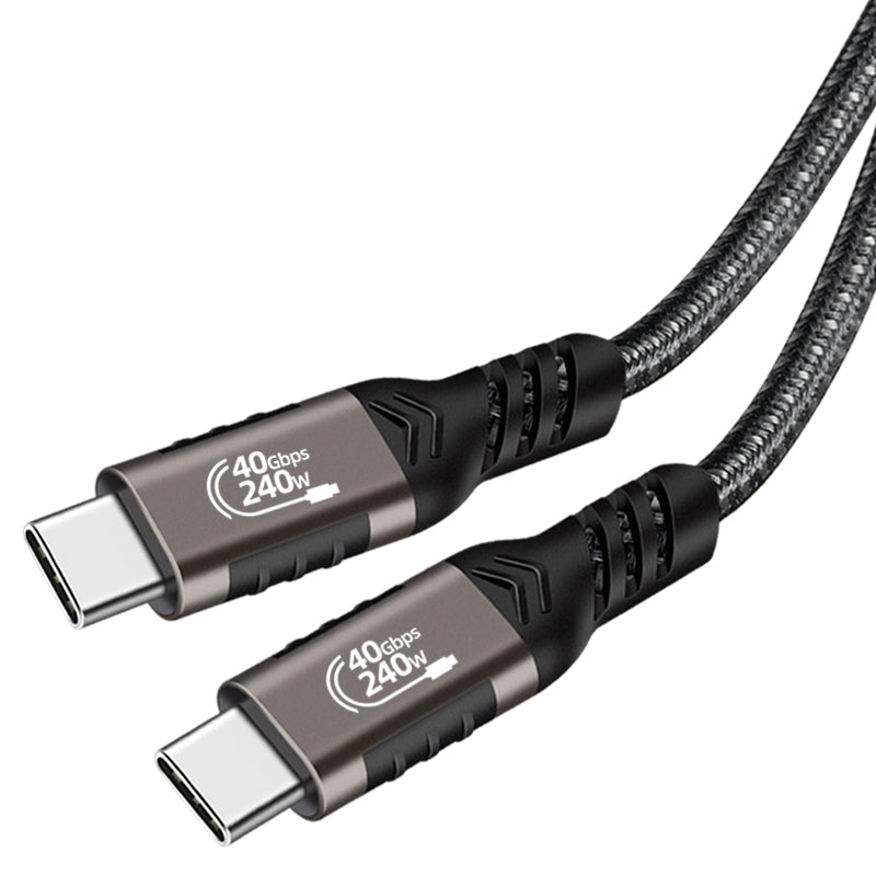 Zore QG01 Type-C to Type-C USB4 PD Data Kablosu 240W 40Gbps 8K@60Hz 0.2 Metre Siyah