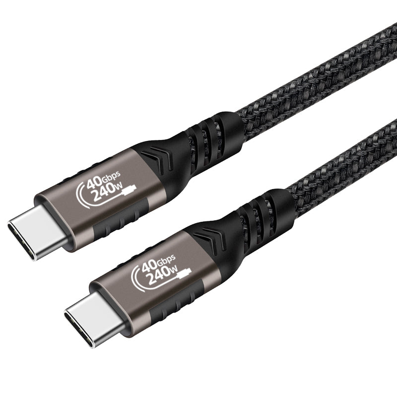 Zore QG01 Type-C to Type-C USB4 PD Data Kablosu 240W 40Gbps 8K@60Hz 1 Metre Siyah