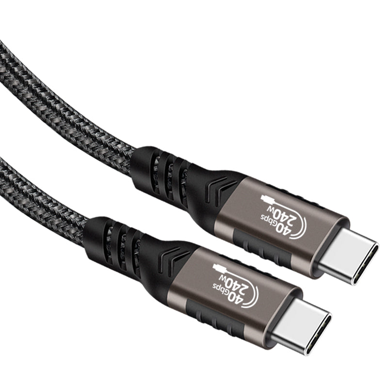 Zore QG01 Type-C to Type-C USB4 PD Data Kablosu 240W 40Gbps 8K@60Hz 1 Metre Siyah