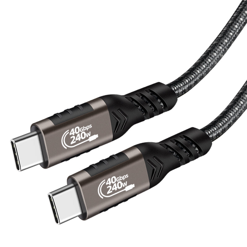 Zore QG01 Type-C to Type-C USB4 PD Data Kablosu 240W 40Gbps 8K@60Hz 1 Metre Siyah