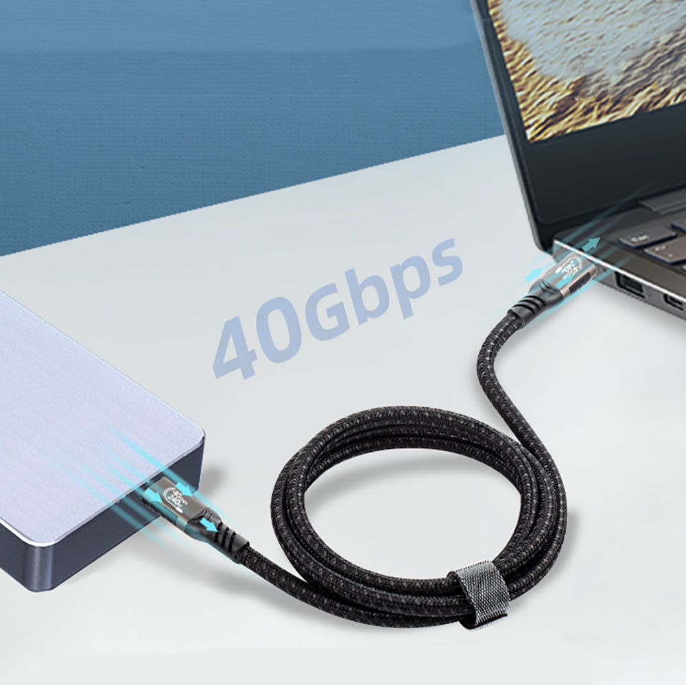 Zore QG01 Type-C to Type-C USB4 PD Data Kablosu 240W 40Gbps 8K@60Hz 1 Metre Siyah
