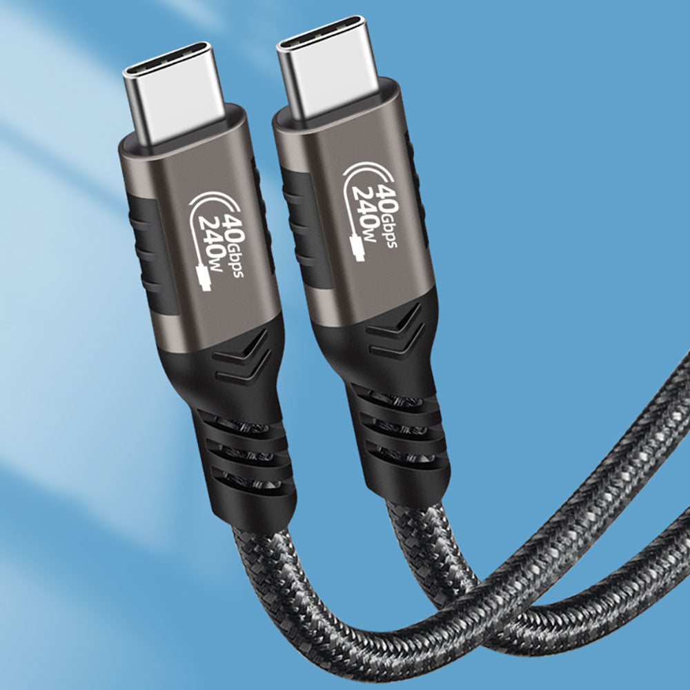 Zore QG01 Type-C to Type-C USB4 PD Data Kablosu 240W 40Gbps 8K@60Hz 1 Metre Siyah