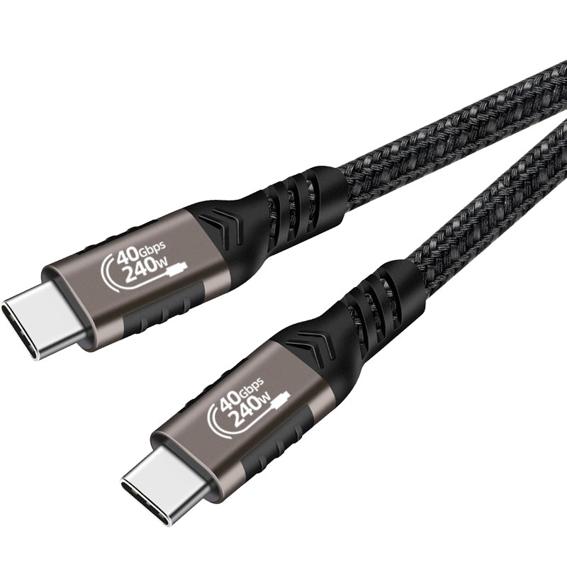 Zore QG01 Type-C to Type-C USB4 PD Data Kablosu 240W 40Gbps 8K@60Hz 1 Metre Siyah