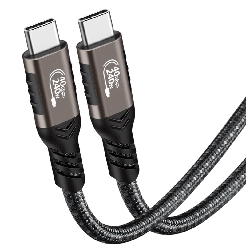 Zore QG01 Type-C to Type-C USB4 PD Data Kablosu 240W 40Gbps 8K@60Hz 1.2 Metre Siyah