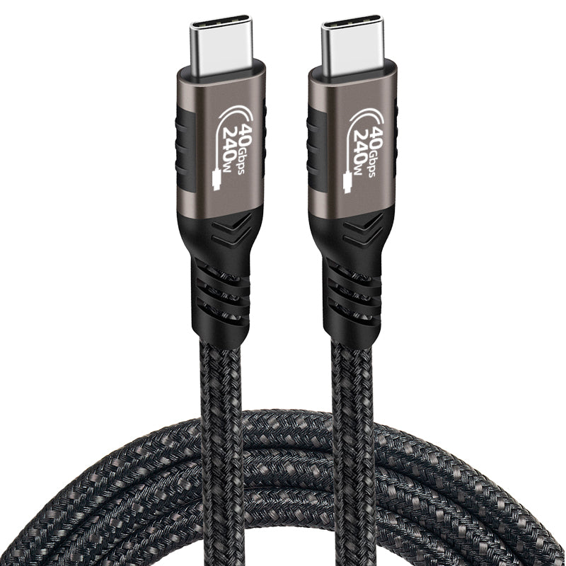 Zore QG01 Type-C to Type-C USB4 PD Data Kablosu 240W 40Gbps 8K@60Hz 1.5 Metre Siyah