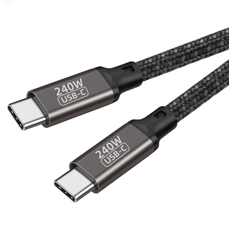 Zore QG02 Type-C to Type-C PD3.1 Data Kablosu 240W 480Mbps 0.5 Metre Siyah