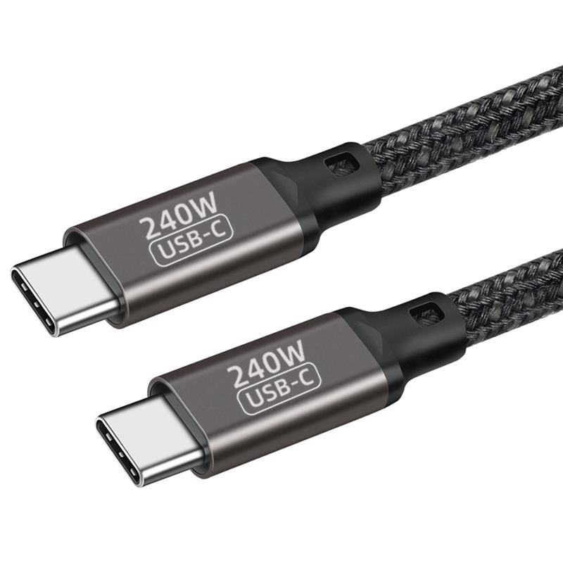 Zore QG02 Type-C to Type-C PD3.1 Data Kablosu 240W 480Mbps 0.5 Metre Siyah