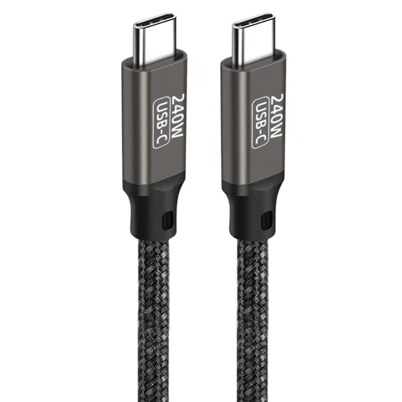 Zore QG02 Type-C to Type-C PD3.1 Data Kablosu 240W 480Mbps 2 Metre Siyah