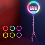 Zore RGB Light 56cm Işıklı Telefon Tutucu Ring Light Siyah