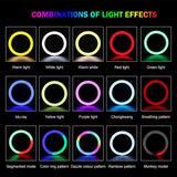 Zore RGB MJ-33 Işıklı Telefon Tutucu Ring Light Siyah