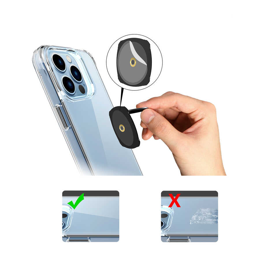 Zore RNG-27 Ring Telefon Yüzük Tutucu Aparat Siyah