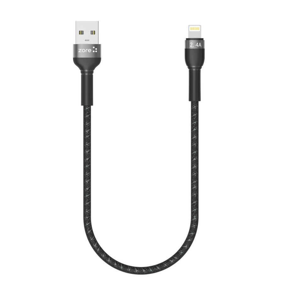 Zore Shira Serisi Lightning USB Kablo 30cm Siyah