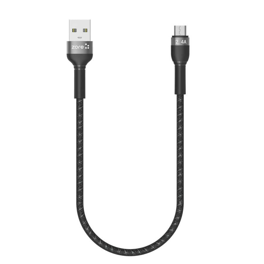 Zore Shira Serisi Micro USB Kablo 30cm Siyah