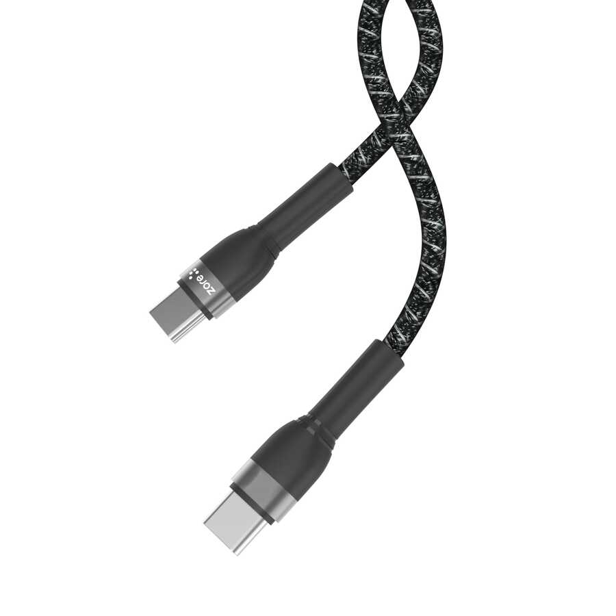 Zore Shira Serisi Type-C to Type-C PD Kablo 30cm Siyah
