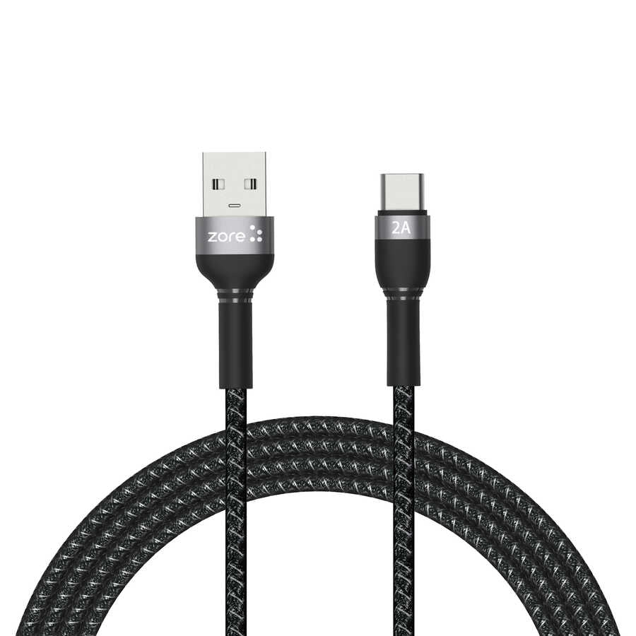 Zore Shira Serisi Type-C USB Kablo 2m Siyah