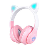 Zore STN-28 Pro Kedi Kulaklı Tasarımlı RGB Işıklı Bluetooth Kulaklık Yeşil