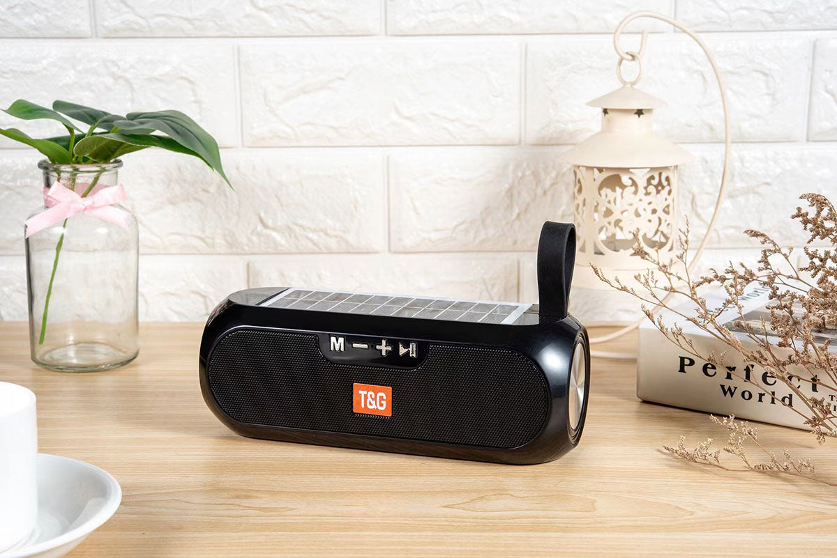 Zore TG182 Güneş Enerjili FM Radyo Özellikli AUX USB Kart Okuyucu Portlu Bluetooth Hoparlör Speaker Siyah