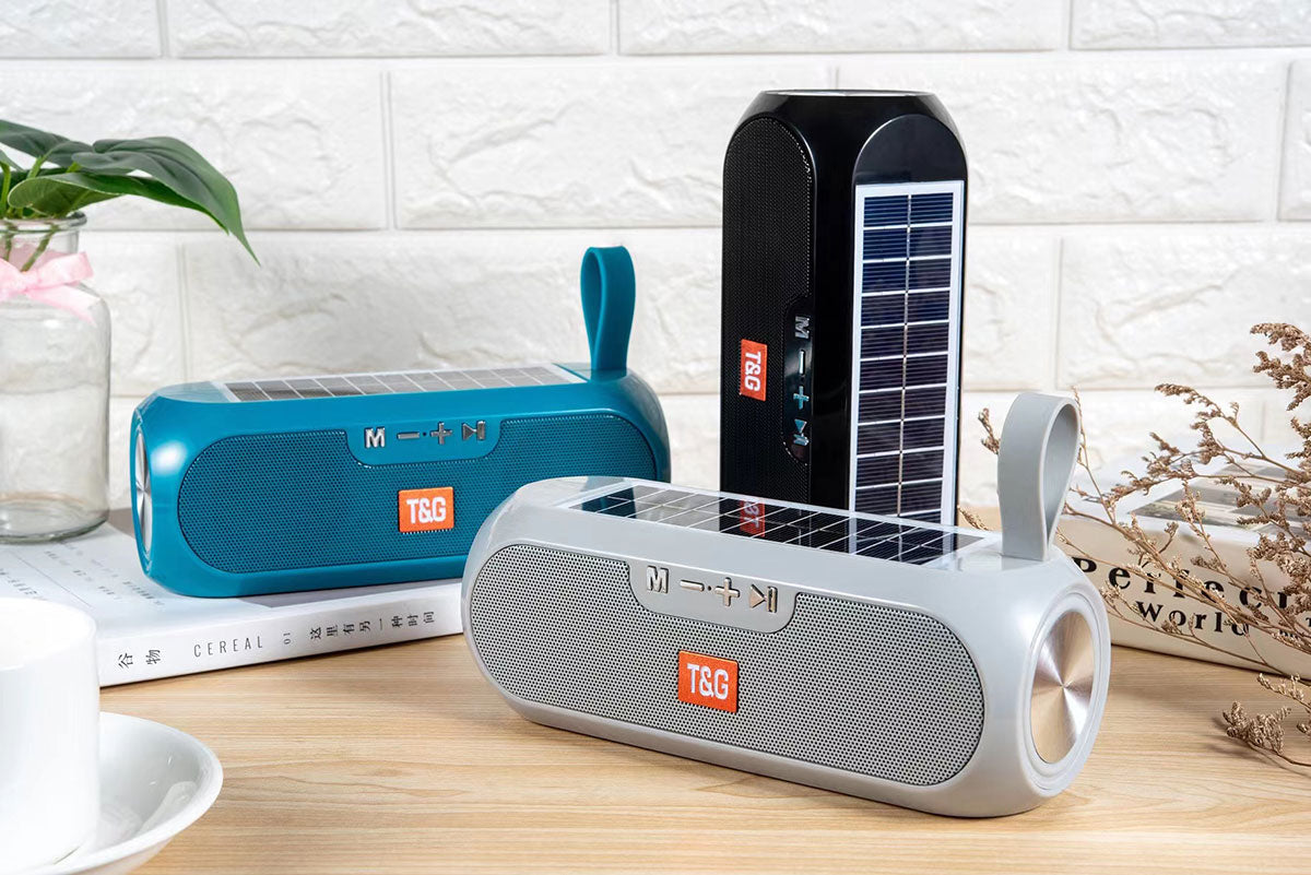 Zore TG182 Güneş Enerjili FM Radyo Özellikli AUX USB Kart Okuyucu Portlu Bluetooth Hoparlör Speaker Siyah