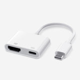 Zore Type-C to Type-C PD100W + HDMI 4K@30Hz 2in1 Adaptör Beyaz