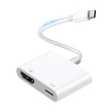 Zore Type-C to Type-C PD100W + HDMI 4K@30Hz 2in1 Adaptör Beyaz