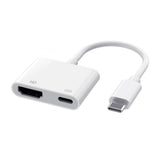 Zore Type-C to Type-C PD100W + HDMI 4K@30Hz 2in1 Adaptör Beyaz