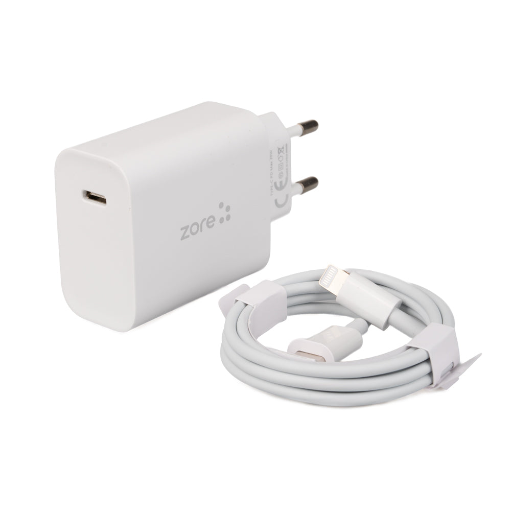 Zore XMac Serisi X7 Type-C to Lightning Ev Şarj Aleti 20W Beyaz