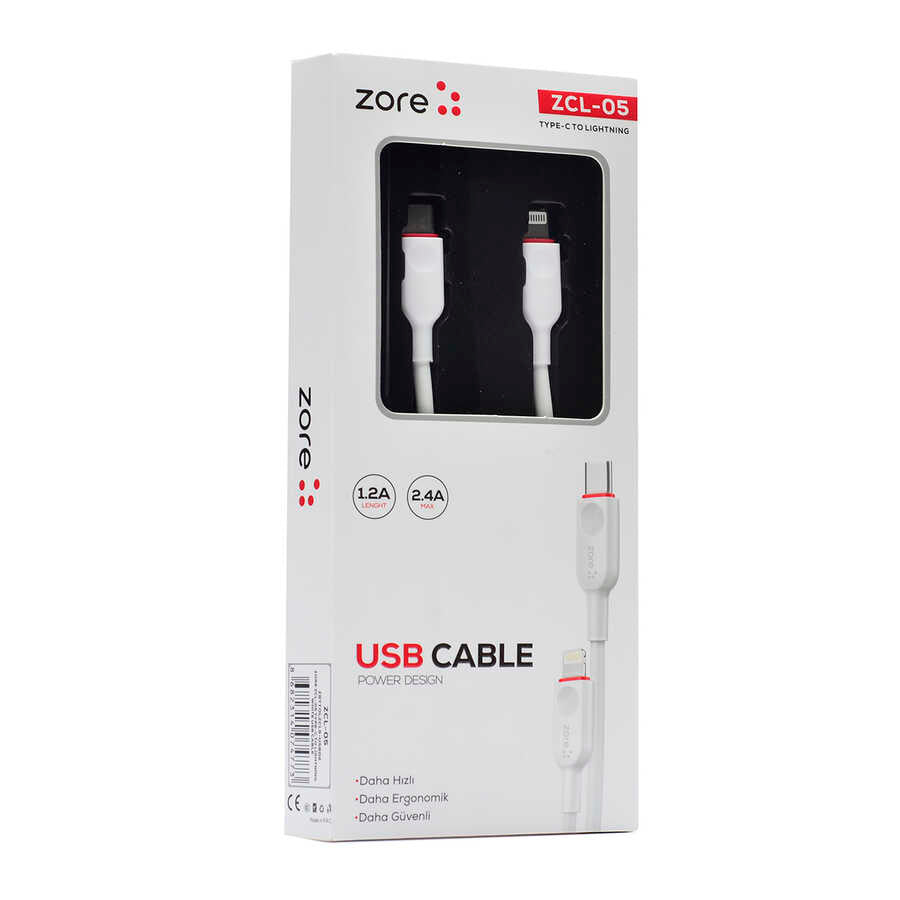Zore ZCL-05 Lightning To PD Kablo Beyaz