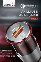Zore ZR-C304Q Micro Araç Şarj Seti Siyah