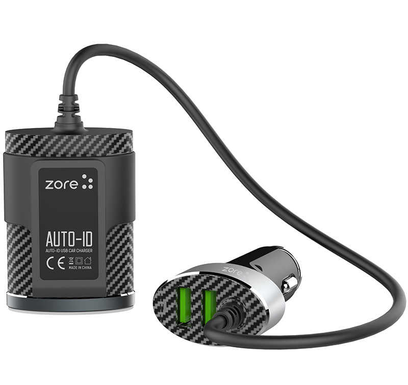 Zore ZR-C502 2+2 Araç Şarj Seti Siyah