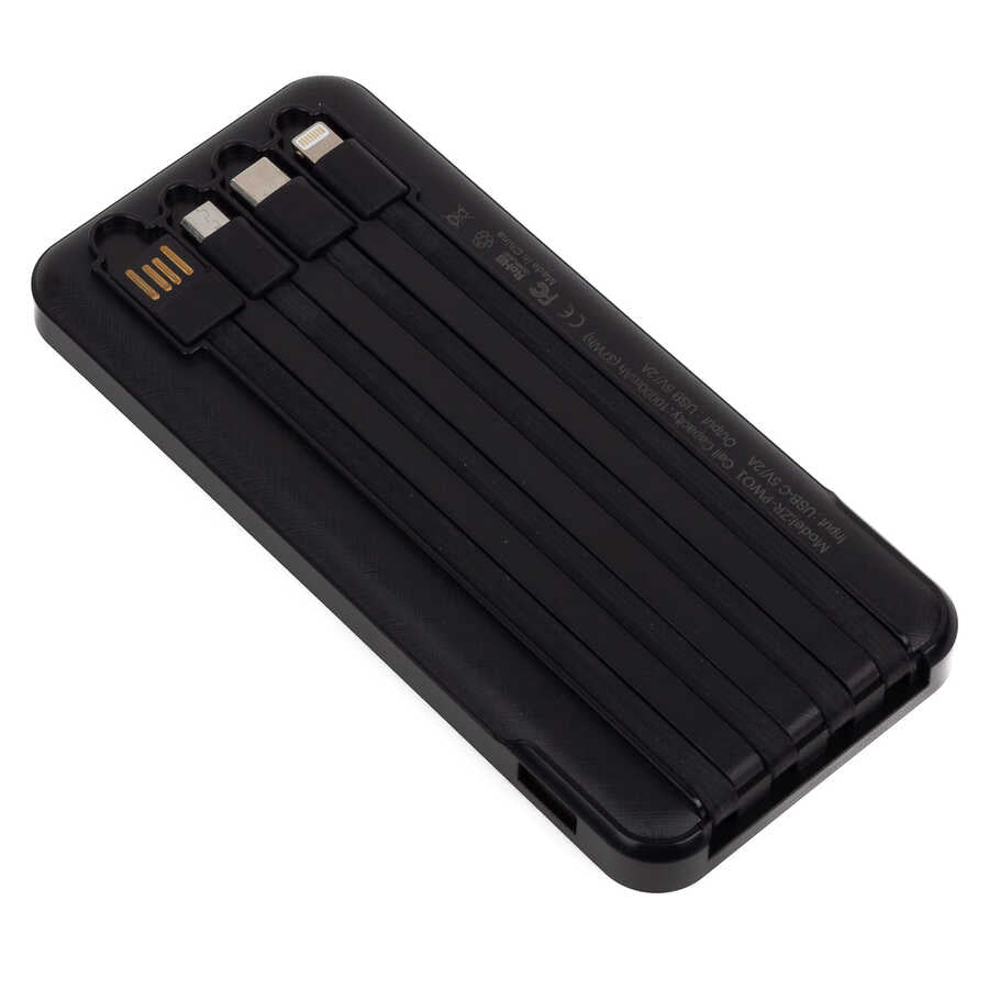 Zore ZR-PW01 Type-C - Micro - Lightning Led Göstergeli Taşınabilir Powerbank 10000 mAh Beyaz