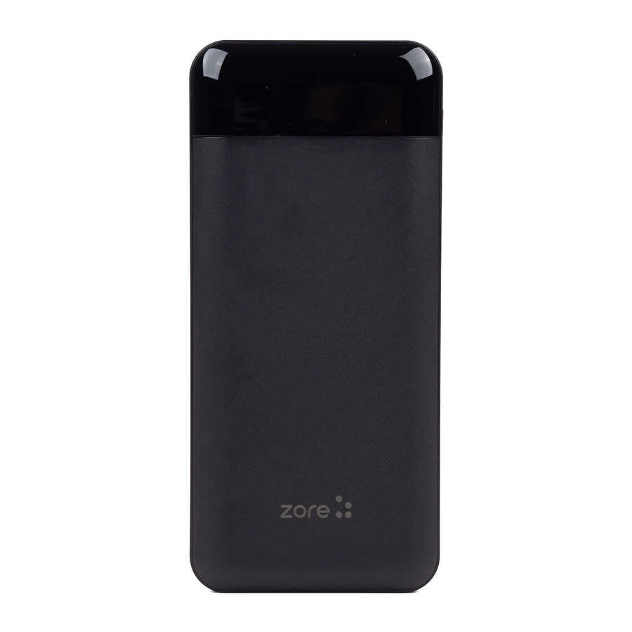 Zore ZR-PW01 Type-C - Micro - Lightning Led Göstergeli Taşınabilir Powerbank 10000 mAh Siyah