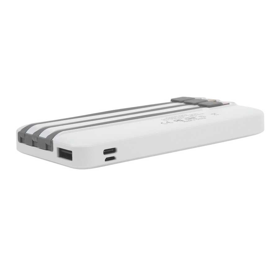 Zore ZR-PW02 Type-C - Micro - Lightning Led Göstergeli Taşınabilir Powerbank 10000 mAh Beyaz