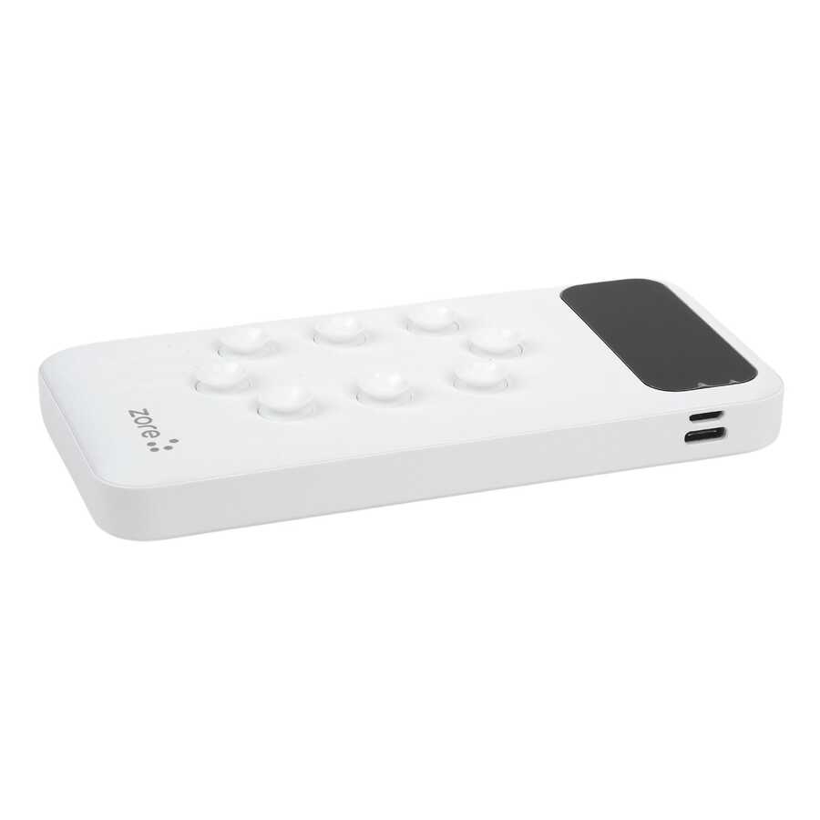 Zore ZR-PW02 Type-C - Micro - Lightning Led Göstergeli Taşınabilir Powerbank 10000 mAh Beyaz