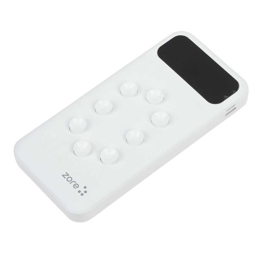 Zore ZR-PW02 Type-C - Micro - Lightning Led Göstergeli Taşınabilir Powerbank 10000 mAh Beyaz