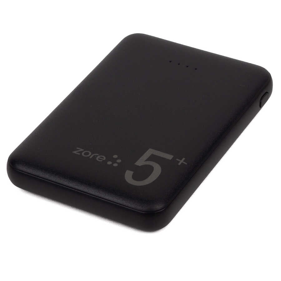 Zore ZR-PW04 Led Işıklı Taşınabilir Powerbank 5000 mAh Siyah