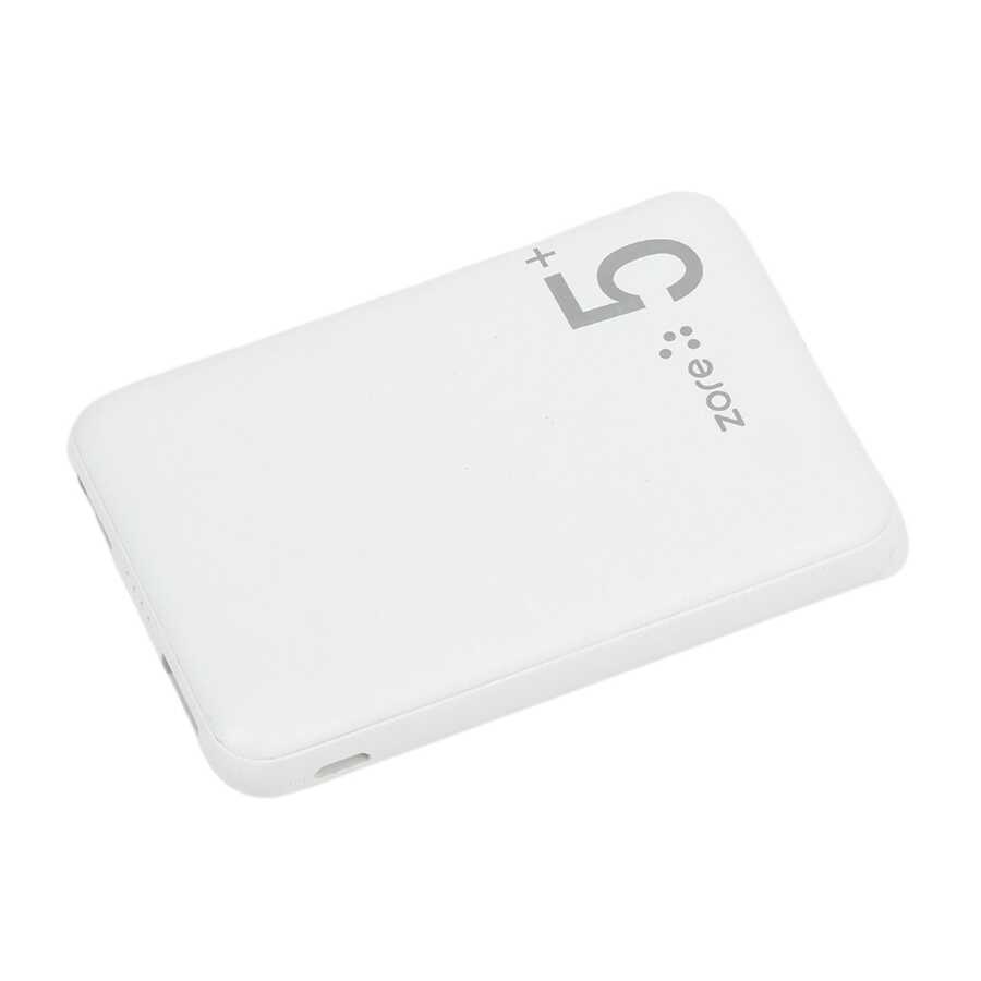 Zore ZR-PW04 Led Işıklı Taşınabilir Powerbank 5000 mAh Beyaz