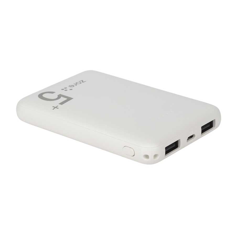 Zore ZR-PW04 Led Işıklı Taşınabilir Powerbank 5000 mAh Siyah