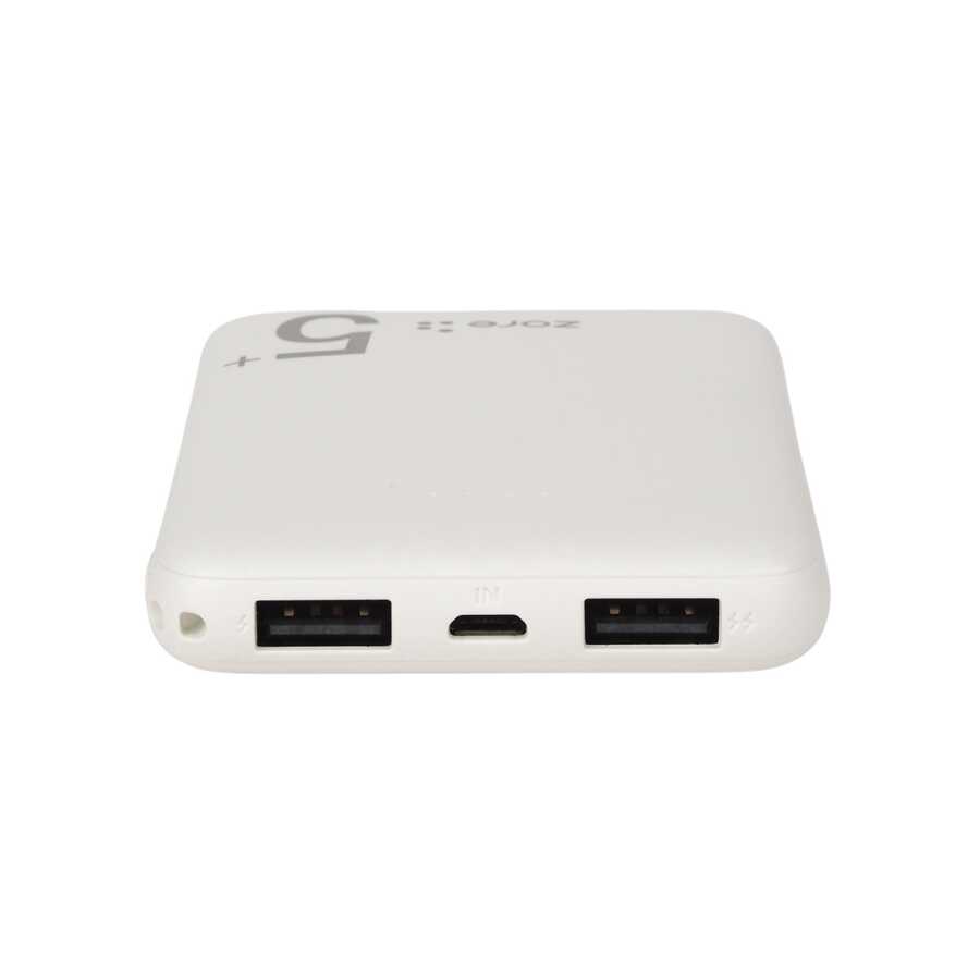 Zore ZR-PW04 Led Işıklı Taşınabilir Powerbank 5000 mAh Siyah