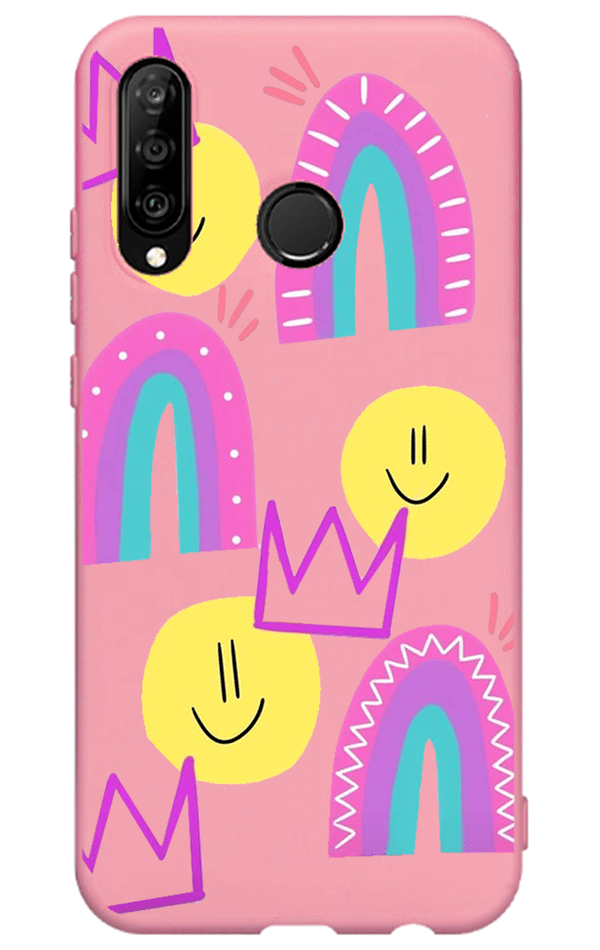 Huawei P30 Lite Lansman Kılıf - Smile Pembe