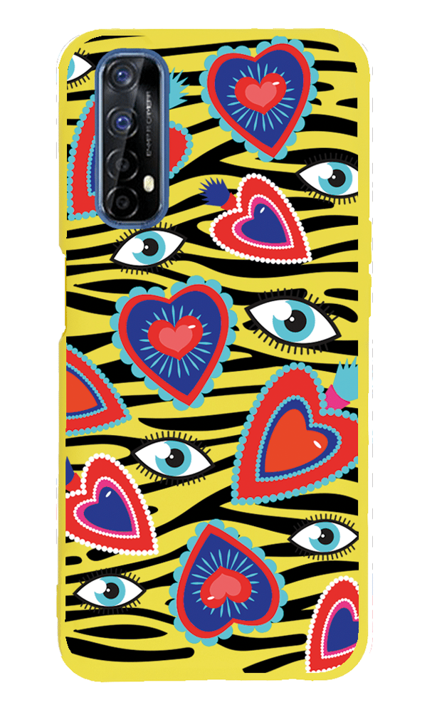 Realme 7 Lansman Kılıf - Eye Of The Heart Sarı