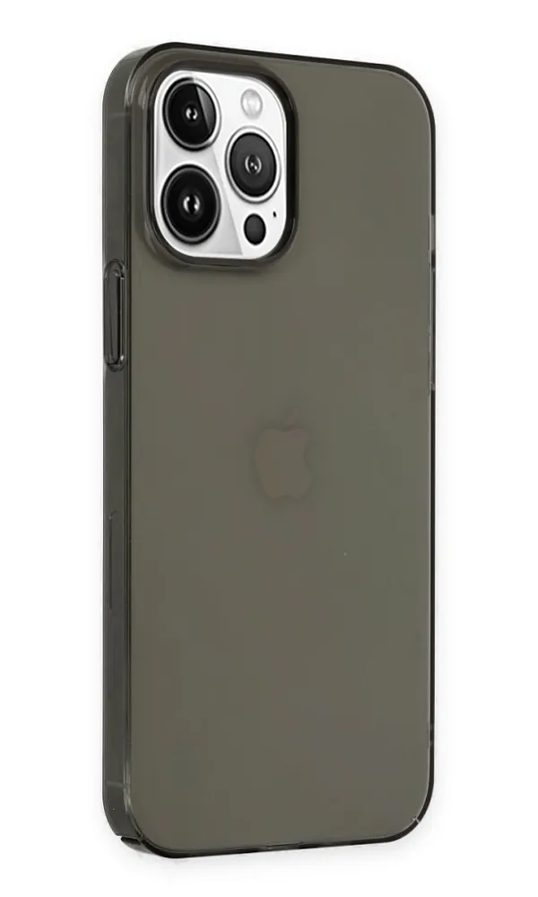 iPhone 15 Pro Max Kılıf Pc Sert Şeffaf Kapak 01 - Siyah