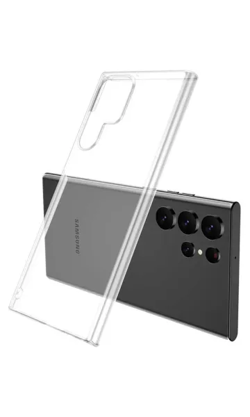 Samsung Galaxy S22 Ultra Kılıf Pc Sert Şeffaf Kapak