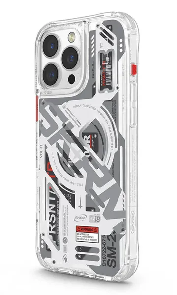 iPhone 15 Pro Max Kılıf Magsafe Şarj Özellikli Katmanlı Makine Temalı SkinArma Ekho Kapak