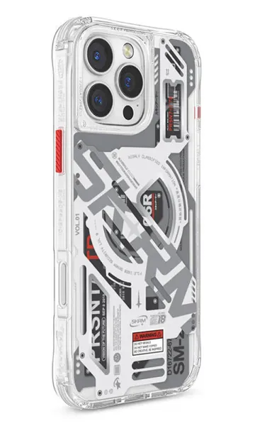 iPhone 15 Pro Max Kılıf Magsafe Şarj Özellikli Katmanlı Makine Temalı SkinArma Ekho Kapak
